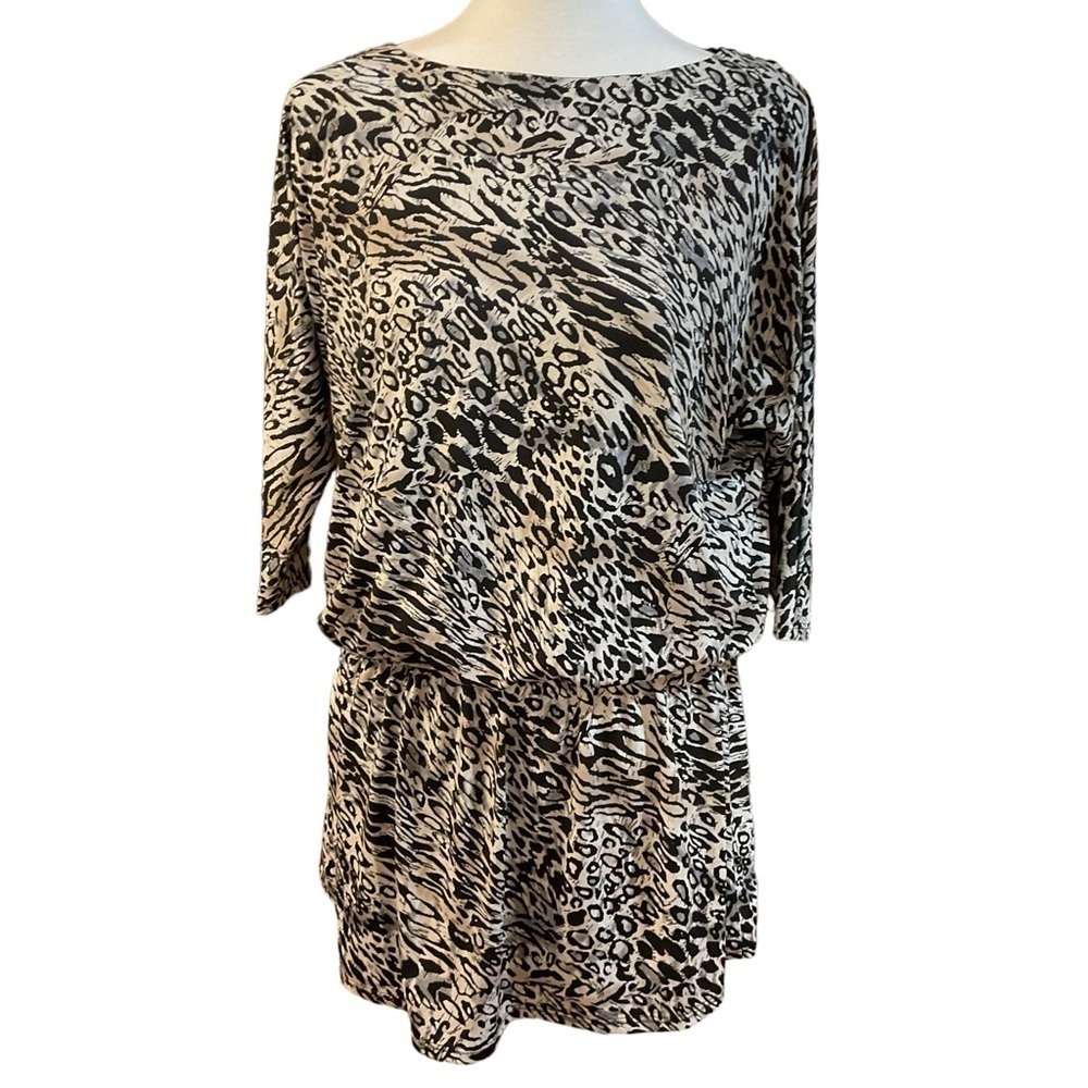 Coco Bianca Women’s Animal Print Drop Waist Lined Tunic Size Small